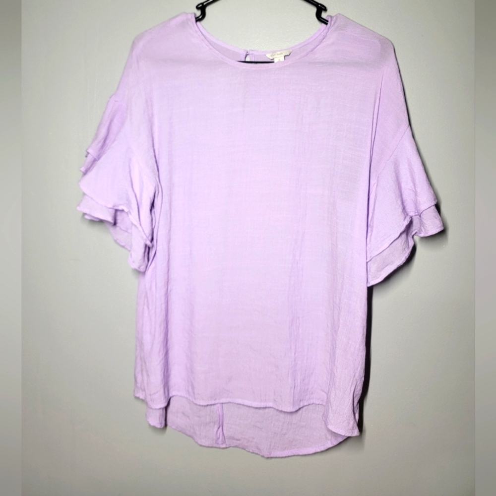 C Est. 1946 Lavender Ruffle Sleeve Women's Top Size Small